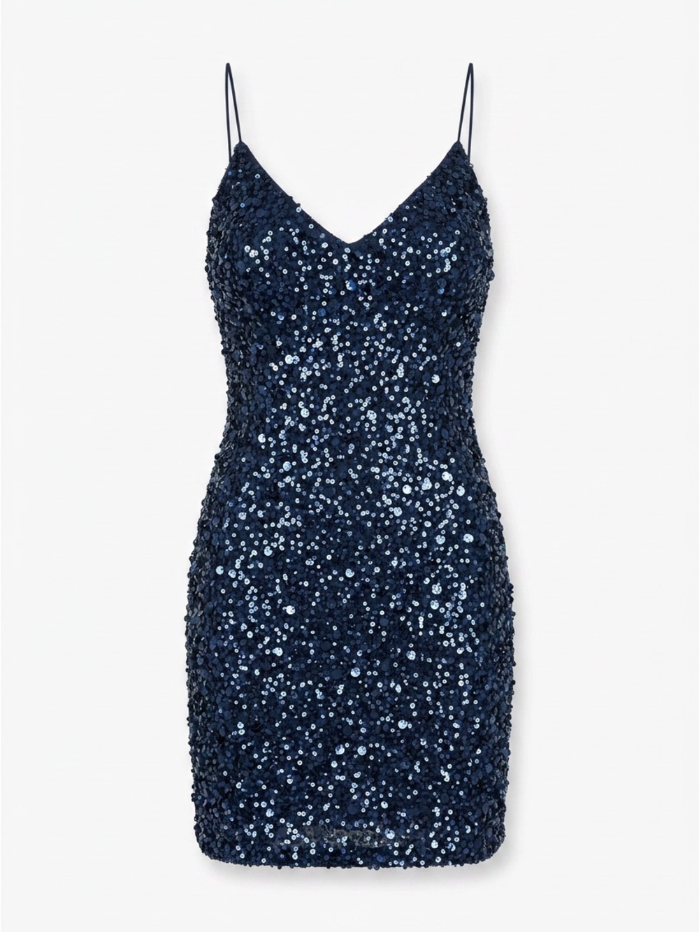 Adrianna Papell Navy Sequin Slip Mini Dress